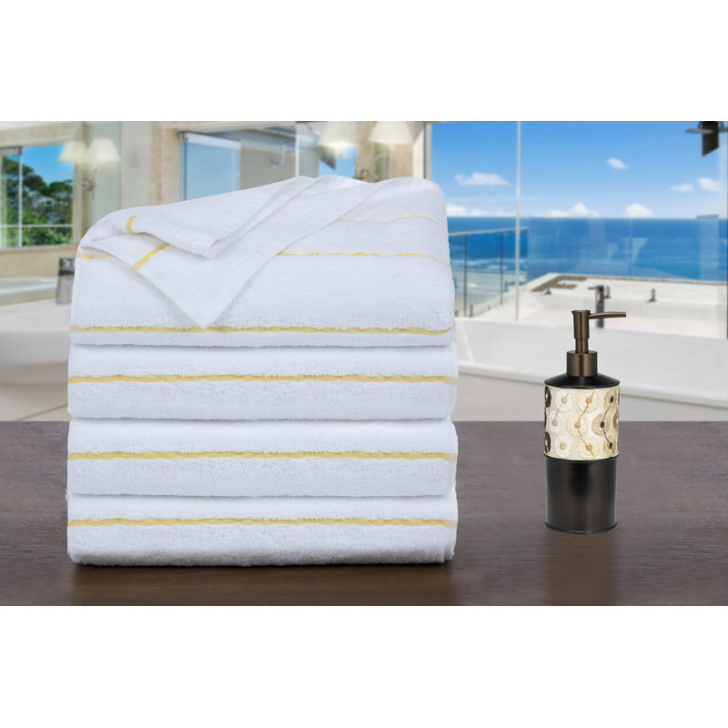 Serviette de plage 100% coton légère à séchage rapide Cabana, Jaune, Serviette de plage - paquet de 4