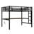 Metal  Loft Bed  with Power Outlet and LED Lighted, Space-Saving, Noise Reduced, Black-2114525515
