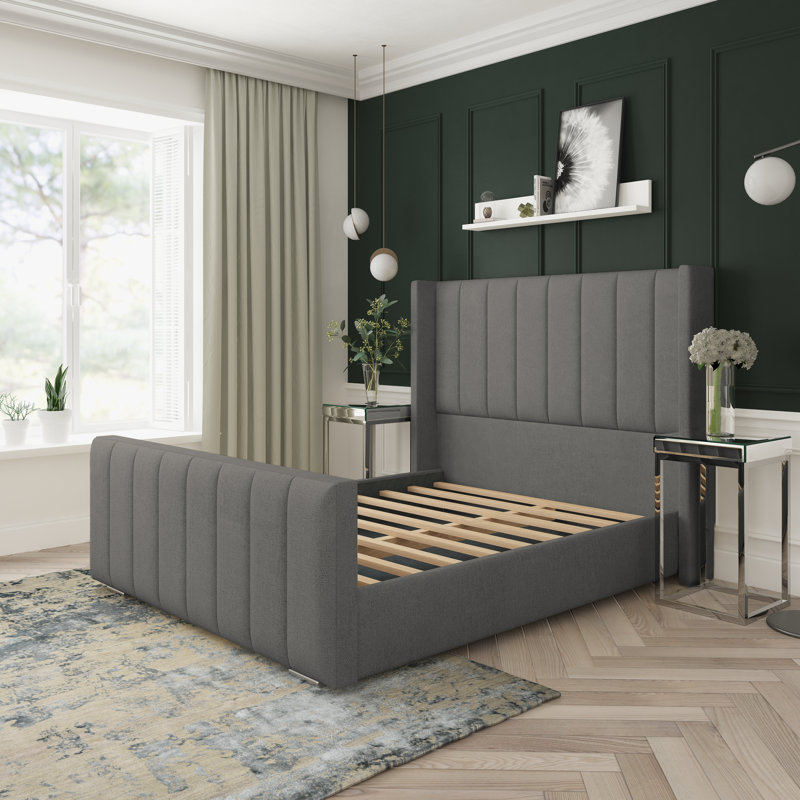 Willow Wool Upholstered Bed Frame, Steel, Super King (6')