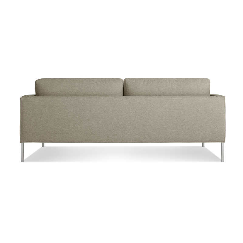 Paramount Sofa, Sanford Black Polyester Blend, Stainless Steel, 32" H x 95" W x 34" D