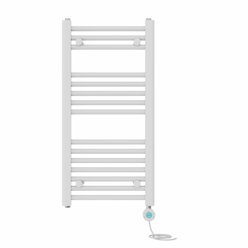 Aramantha Straight Towel Rail Heated Towel Rails, 80cm H x 40cm W x 3cm D, White