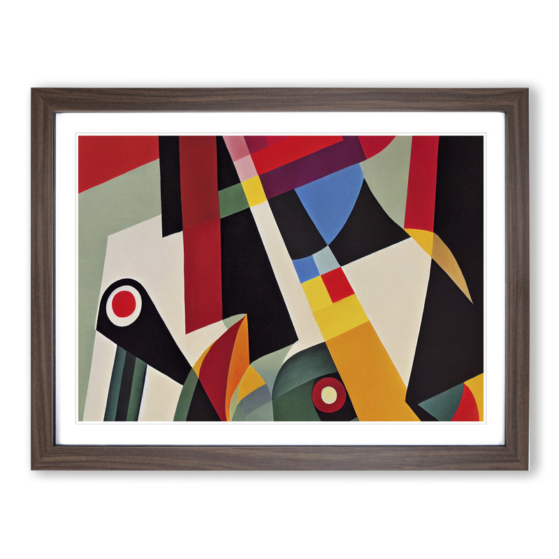 XH1022-9418X Unforgettable Modern Abstract Art - Single Picture Frame Print, 46cm H x 64cm W x 2cm D, Walnut Framed