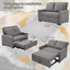 2 Seater Linen Sofa Bed-2073523715