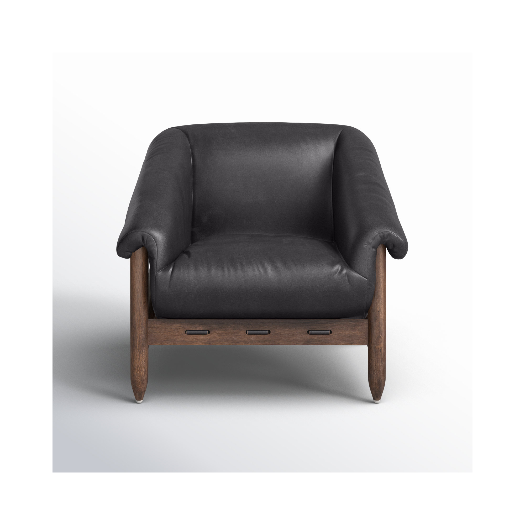 Arista Upholstered Armchair, Heirloom Black Genuine Leather