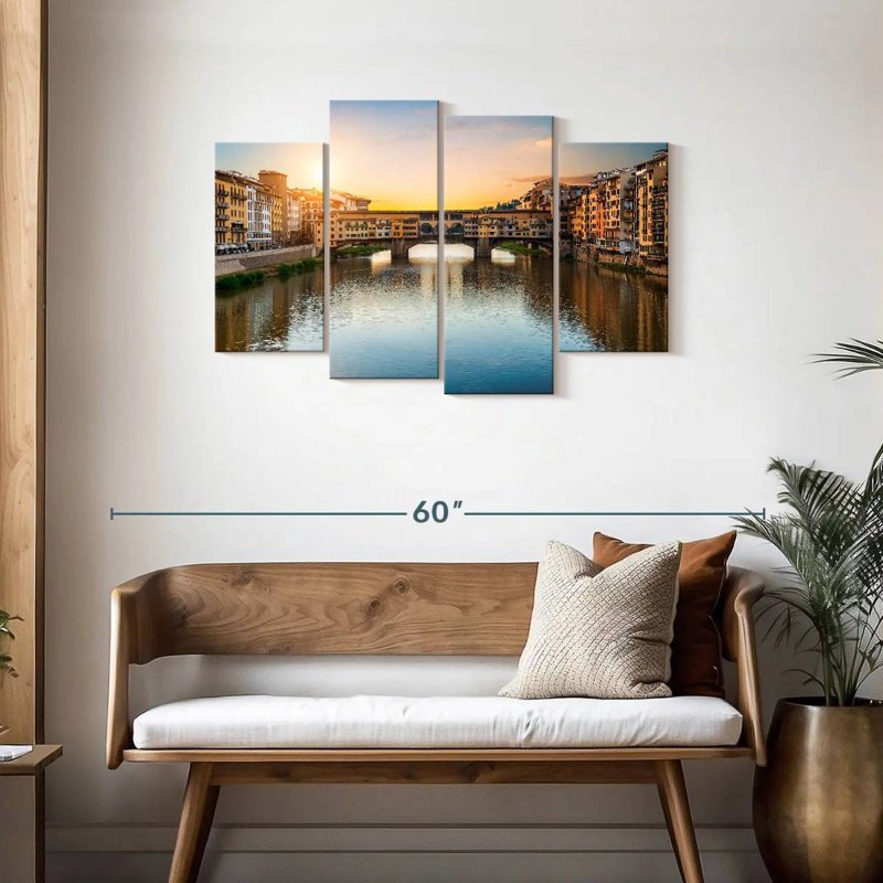 Lilie Ponte Vecchio Bridge, H 27 po x l 43 po