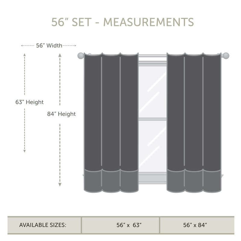Kamorian Polyester Curtain, 56" W x 63" L