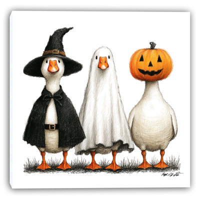 «Halloween Geese Trio», art mural sur toile tendue 3