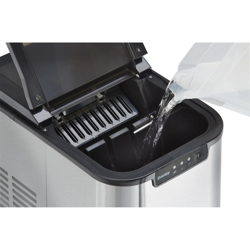 Danby 25 Lb. Daily Production Cube Ice, Stainless Steel
