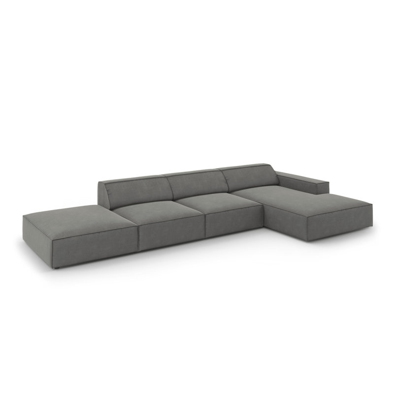 Jodie 5 Seater Corner Sofa, Grey, Right Hand Facing