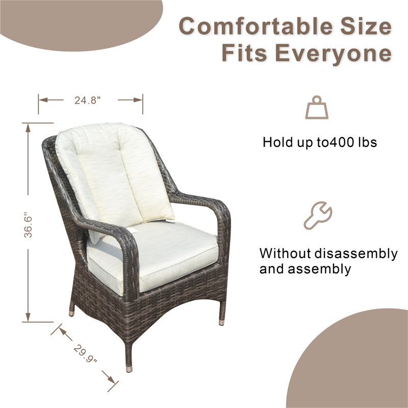 3-piece Patio Rattan Bistro Set With Coffee Table, Brown