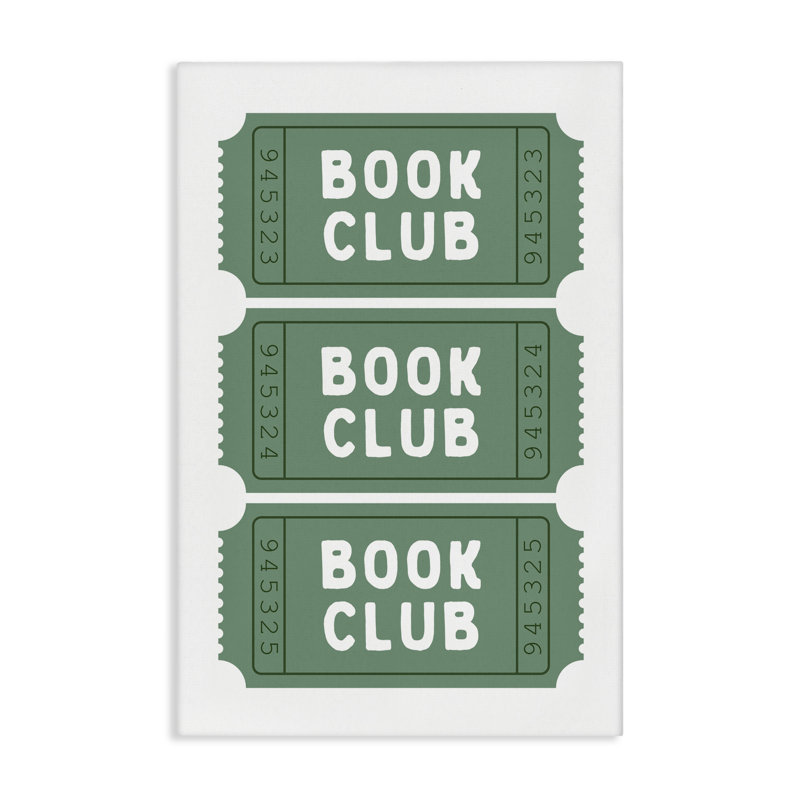 Toile Green Book Club, conception de lettres et doublure, H 24 po x l 16 po
