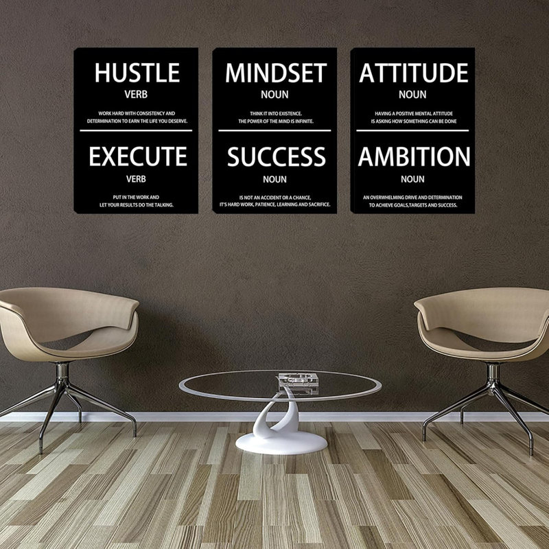 3 Pieces Motivational Wall Decor - 12 x 16 Inspirational Wall Art for Bedroom Living Room Motivational Posters Mindset Canvas Painting Picture Home Decoration Office Decor