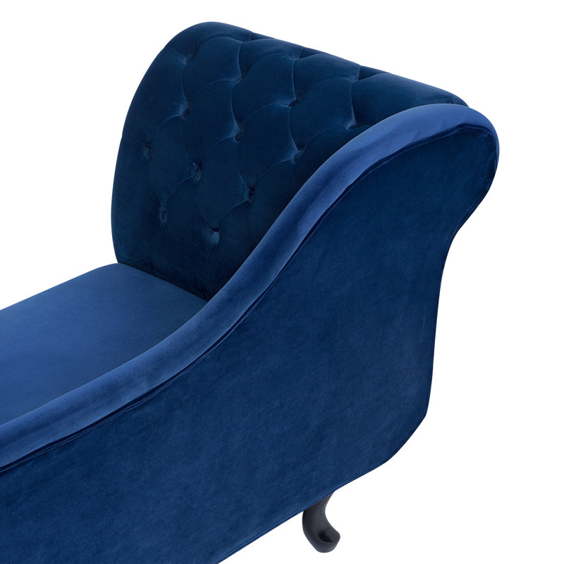 Jeb Velvet Chaise Lounge, Blue, Left Hand Facing