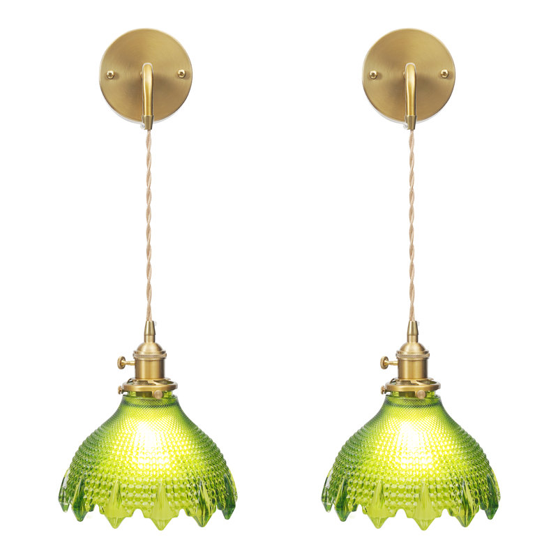 Ensemble de 2 appliques murales en verre Vintage