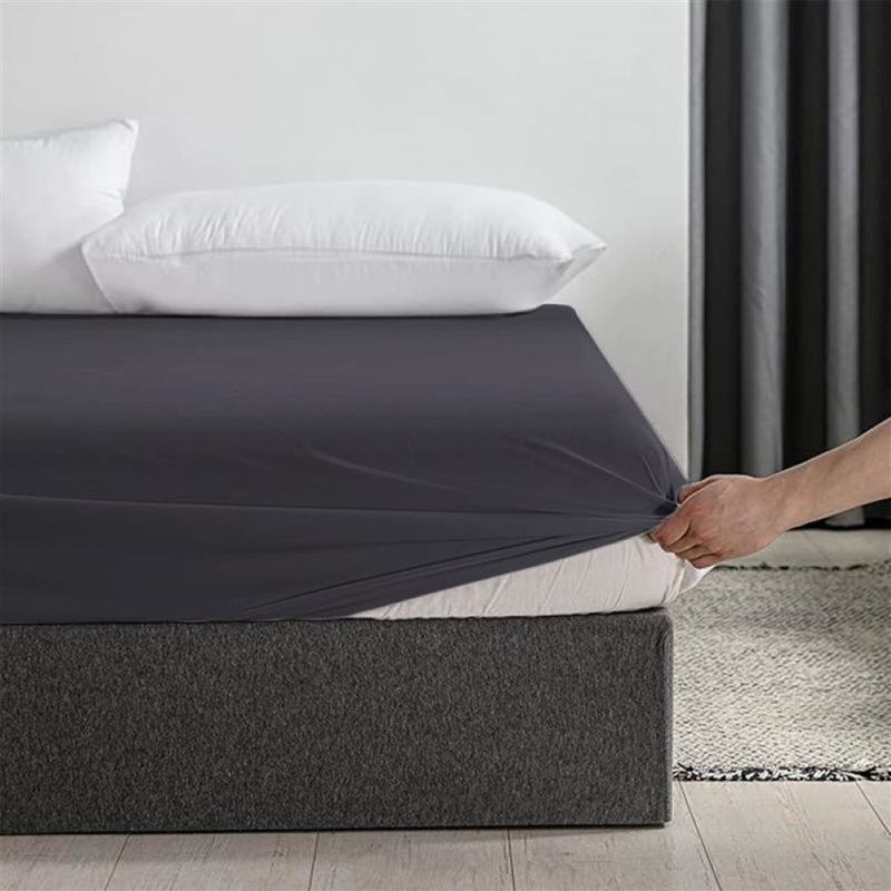 Merituuli 200 TC Microfiber 25cm Deep Fitted Sheets, Super King (6'), Charcoal