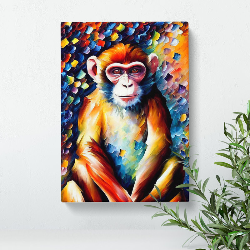 Monkey Portrait No.2 - Wrapped Canvas, 76cm H x 50cm W x 3cm D