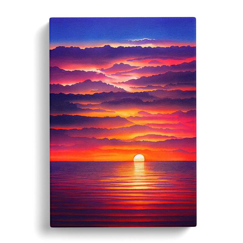 Head Turning Ocean Sunset - Wrapped Canvas, 76cm H x 50cm W x 3cm D