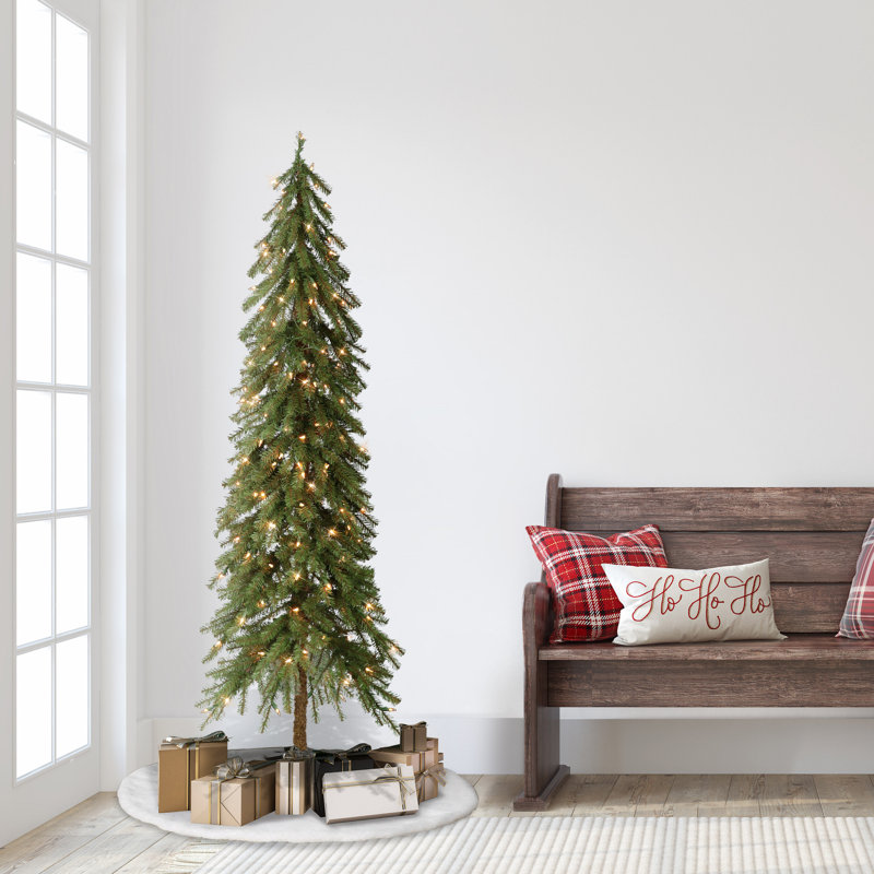 Arbre de Noël vert avec lumières, H 6 pi
