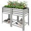Lit de jardin surélevé, bac à fleurs surélevé en acier galvanisé avec doublure de lit-2039293003
