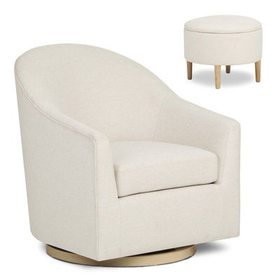 Evolur Luna Swivel Chair & Ottoman