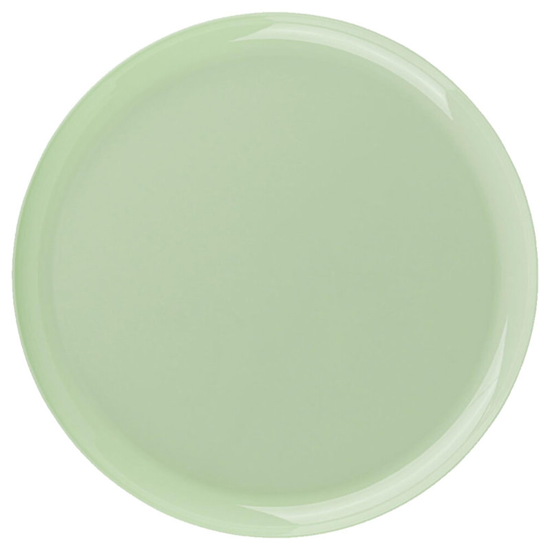 Assiettes rondes en plastique jetables EcoQuality Edge Collection 120 invités, L 10,6 po, Gris menthe