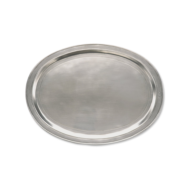 Incised Pewter Decorative Tray