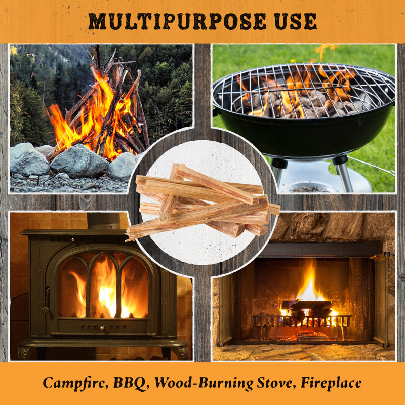Fatwood Pine Wood Fire Sticks - Box of Indoor or Outdoor Fire Starters for Campfires, Grills, Wood Stoves, Firepits, or Fireplaces by Pure Garden