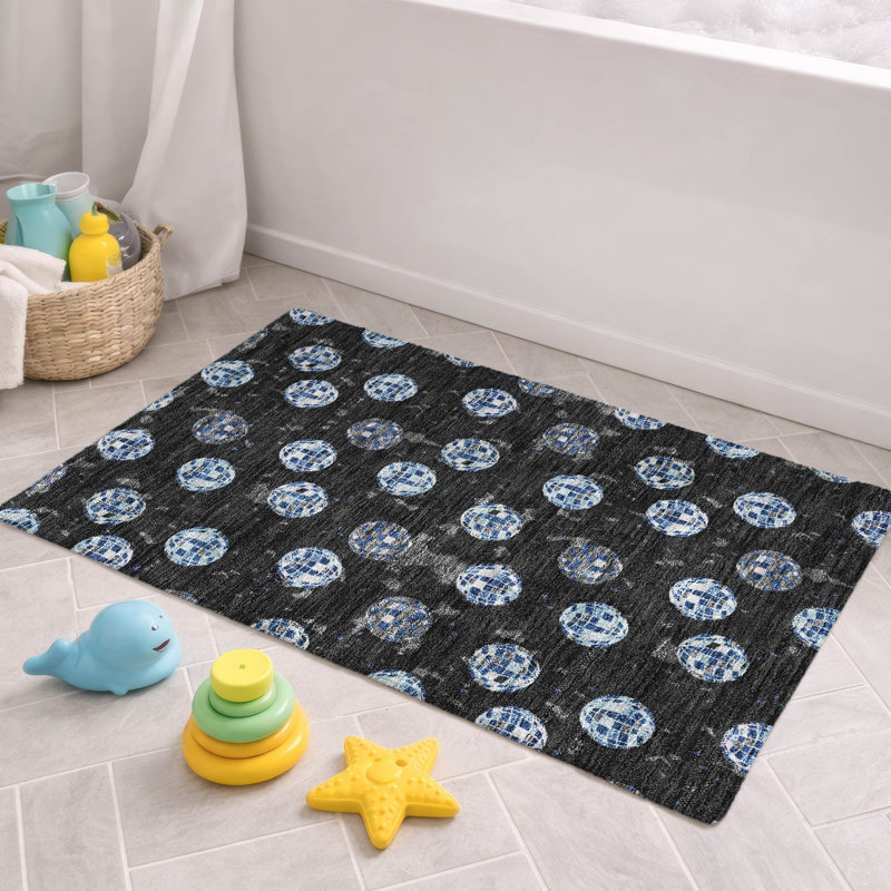 Machine Washable Indoor/Outdoor Chantille ACN2690 Kids Rug, 1'8" x 2'6", Black