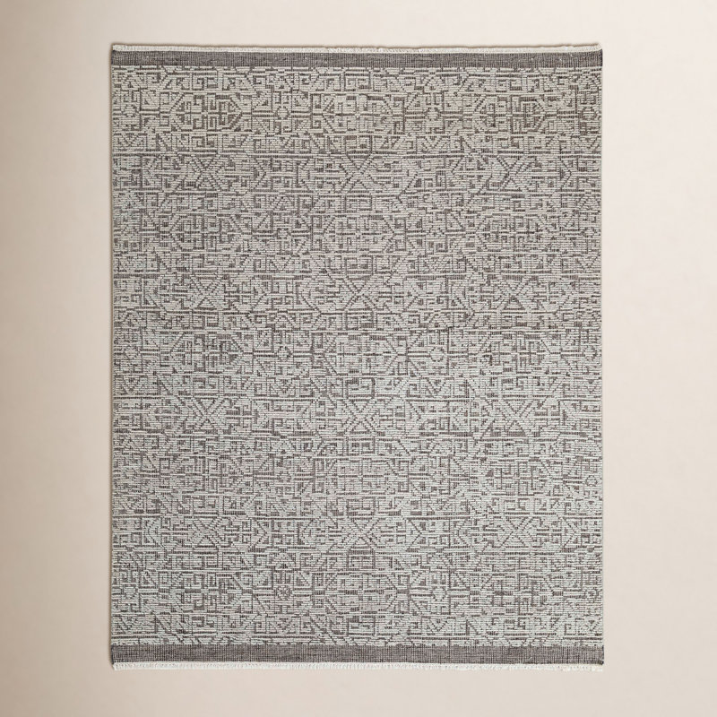 Tapis naturel noué à la main Savelle, Rectangle 7 pi 6 po x 9 pi 6 po