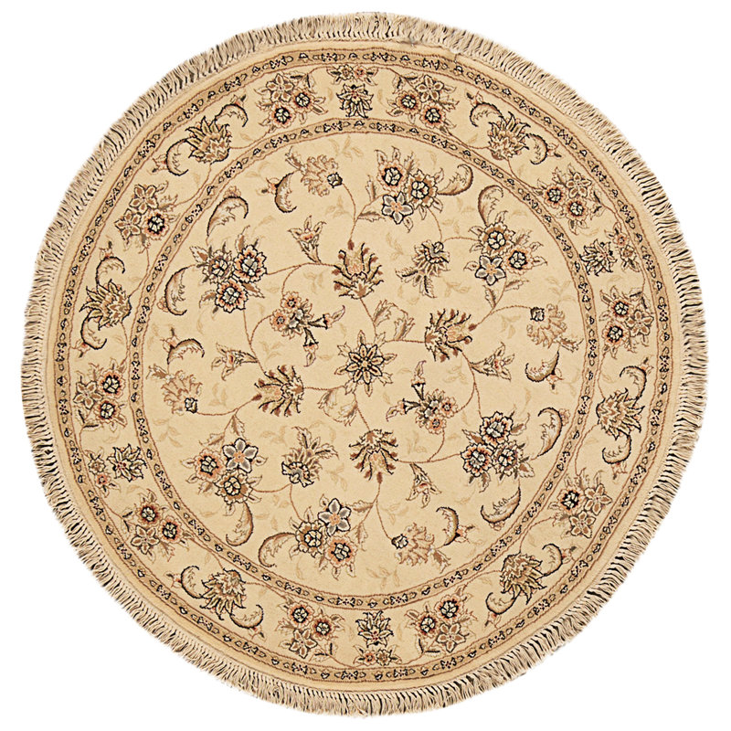 Tapis ivoire noué à la main de haute qualité