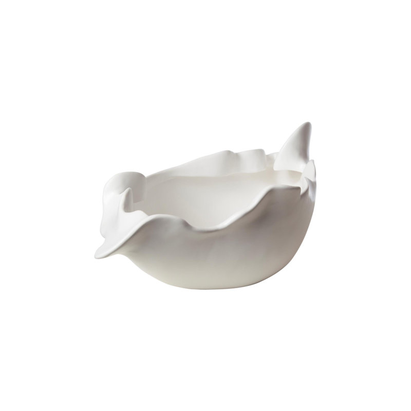 Free Form Bowl-Matte White, 7" H x 21" W x 9" D
