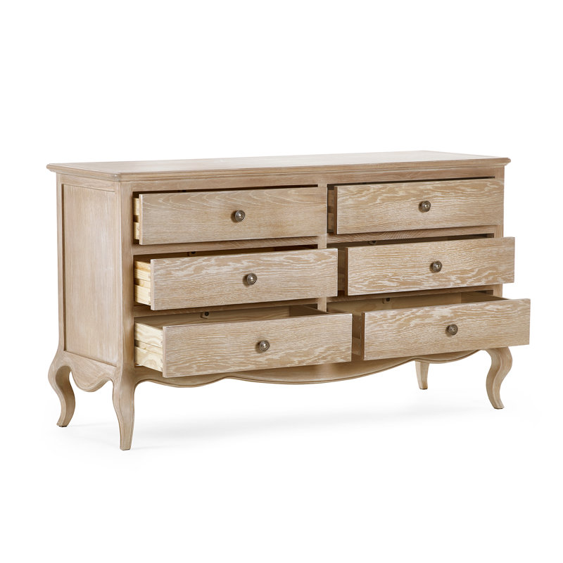 Satilla 130cm W 6 - Drawer Chest of Drawers, Limed Oak