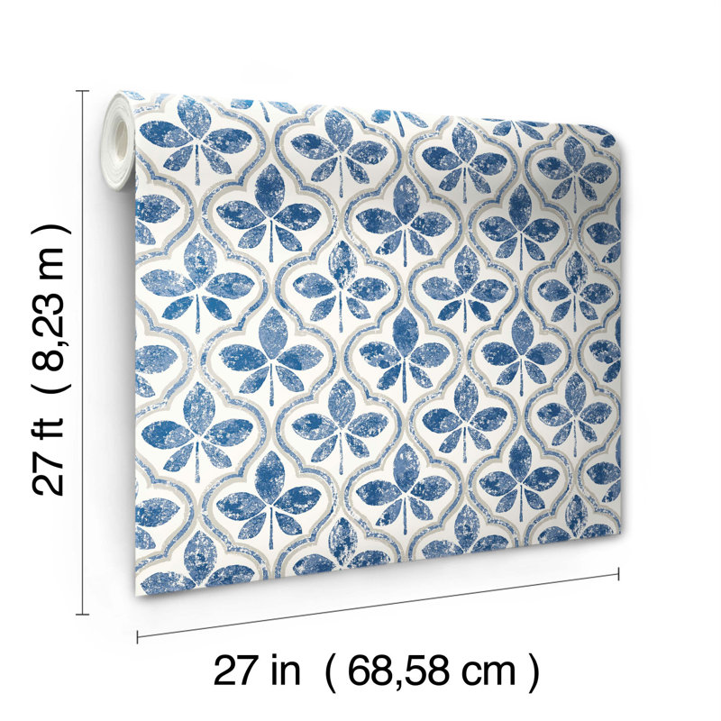 Rouleau de papier peint L 27 pi x l 27 po Algy, Bleu