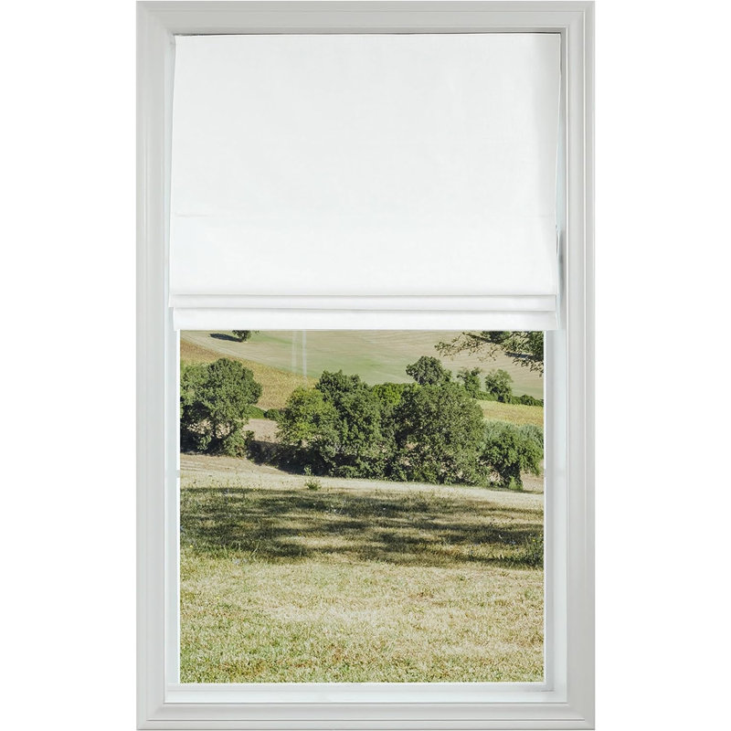 Store romain sans cordon à double couche, L 36 po x L 64 po, Blanc
