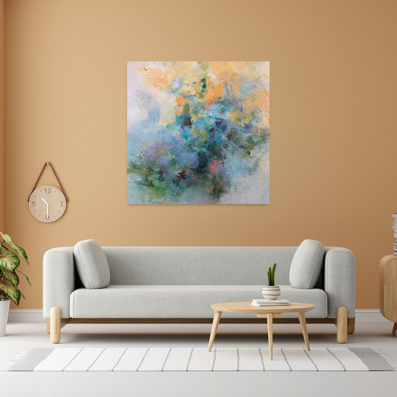«Tenir la lumière», art abstrait lavande contemporain, H 48 po x l 48 po