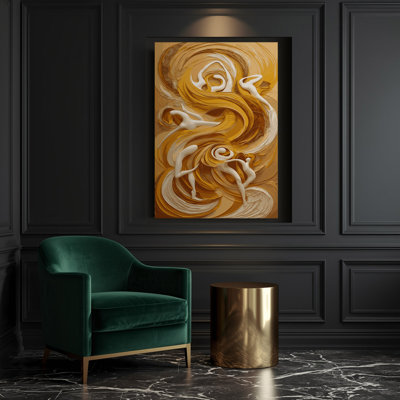 Art mural abstrait sur toile brune figurative