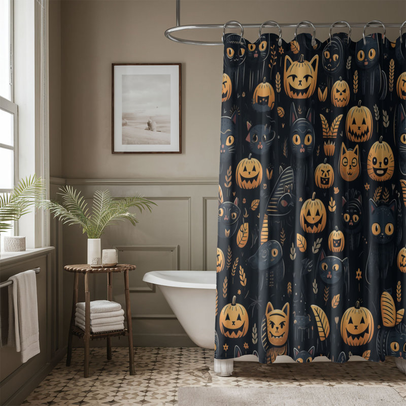 Rideaux de douche Creepy Cats - Premium, H 74 po x l 71 po