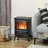 21" Electric Fireplace Heater, Freestanding Fire Place Stove With Realistic Led Flames And Logs, And Overheating Protection, 750W/1500W, Black-1952308317