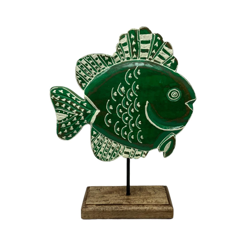 Wasabi Fish on Stand - Green Henna