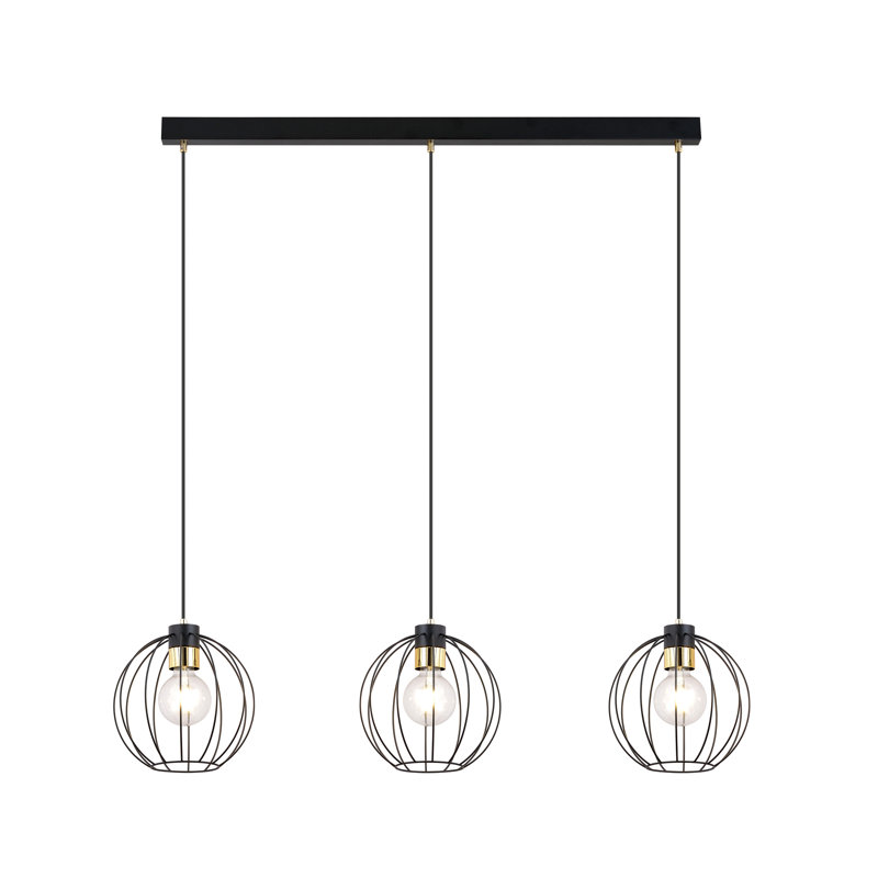 Aisatou 3 - Light Steel Pendant, Black/Gold