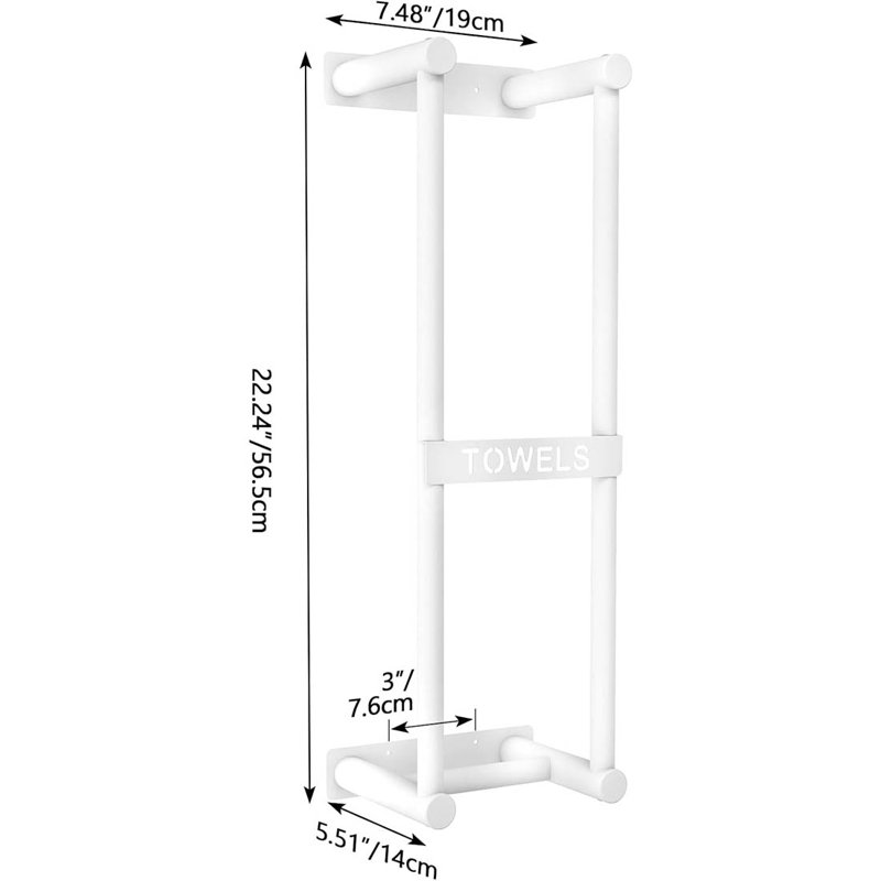 Wall Mounted Required Towel Rack, White