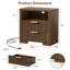 Table de chevet à 2 tiroirs avec station de recharge, table de chevet en bois cannelé de 60 cm (23,6 po) pour chambre ou salon-1360582801-1360883617