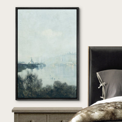 «Rustic Countryside Abstract Forest Landscape», art moderne rétro minimaliste, impression numérique sur toile, impression numérique sur toile encadrée