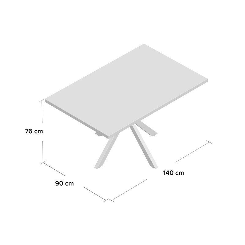 Ferncliff Metal Base Dining Table, Light Grey