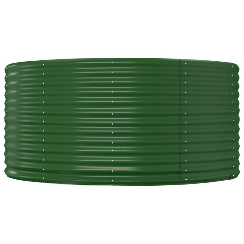 Garden Raised Bed Powder-coated Steel, Green, 140 x 140 x 68 cm