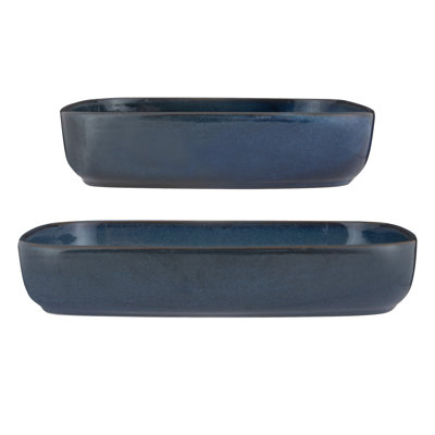 Mason Cash Reactive Blue Rectangular Baking Dishes (set of 2)