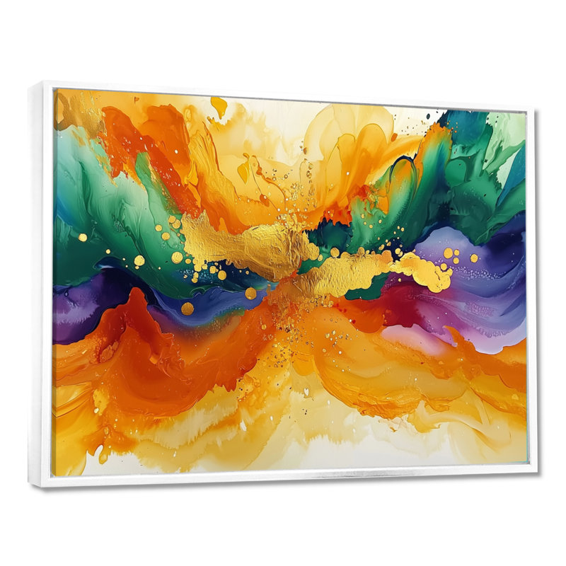 Amato - Abstract Wall Art, Floater Framed, 24" H x 32" W, White