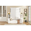 Lit escamotable double pleine grandeur avec canapé et armoires de rangement, lit mural peu encombrant pour bureau à domicile et chambre d'amis-1018136954