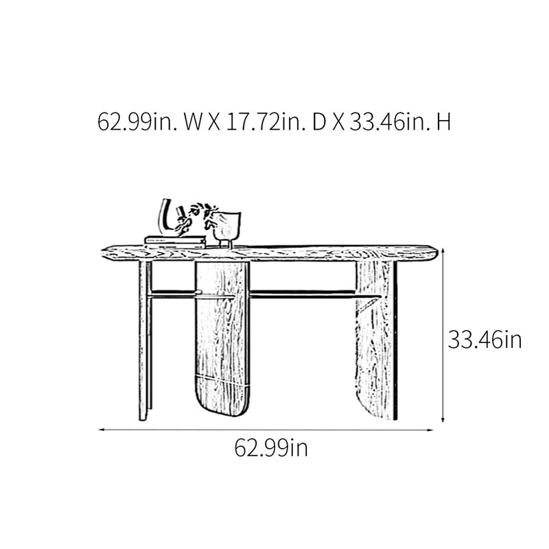 Console Retro Minimalist Art, H 33,46 po x l 62,99 po x P 17,72 po