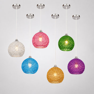 6-Piece Colorful Metal Pendant Lighting Fixture Set